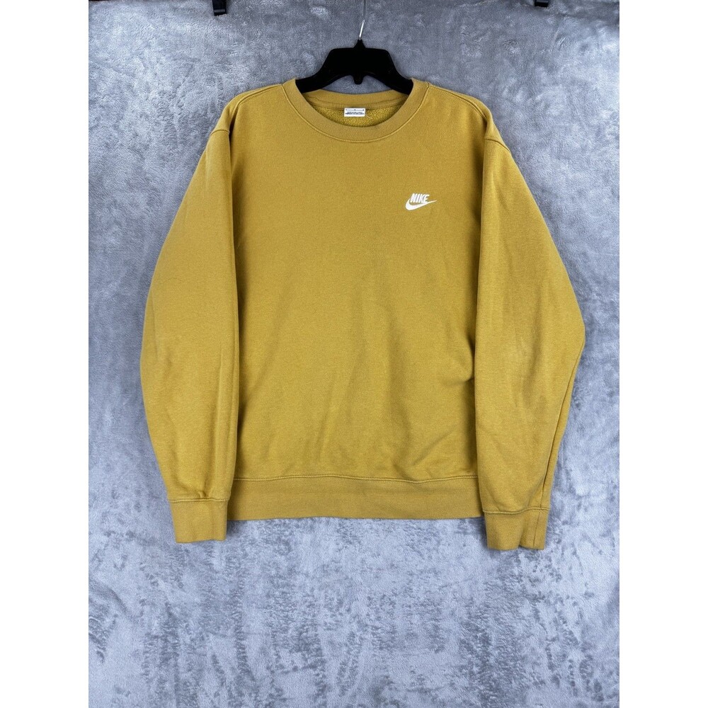 Nike Mens Sweatshirt L Solid Regular Crewneck Logo casual walking city